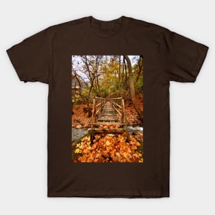 Wooden bridge to the heart of autumn T-Shirt